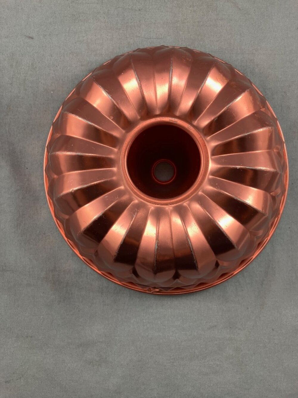 Vtg Copper Aluminum Mold Tube Pan Jello Wall Hanging Decor 9"